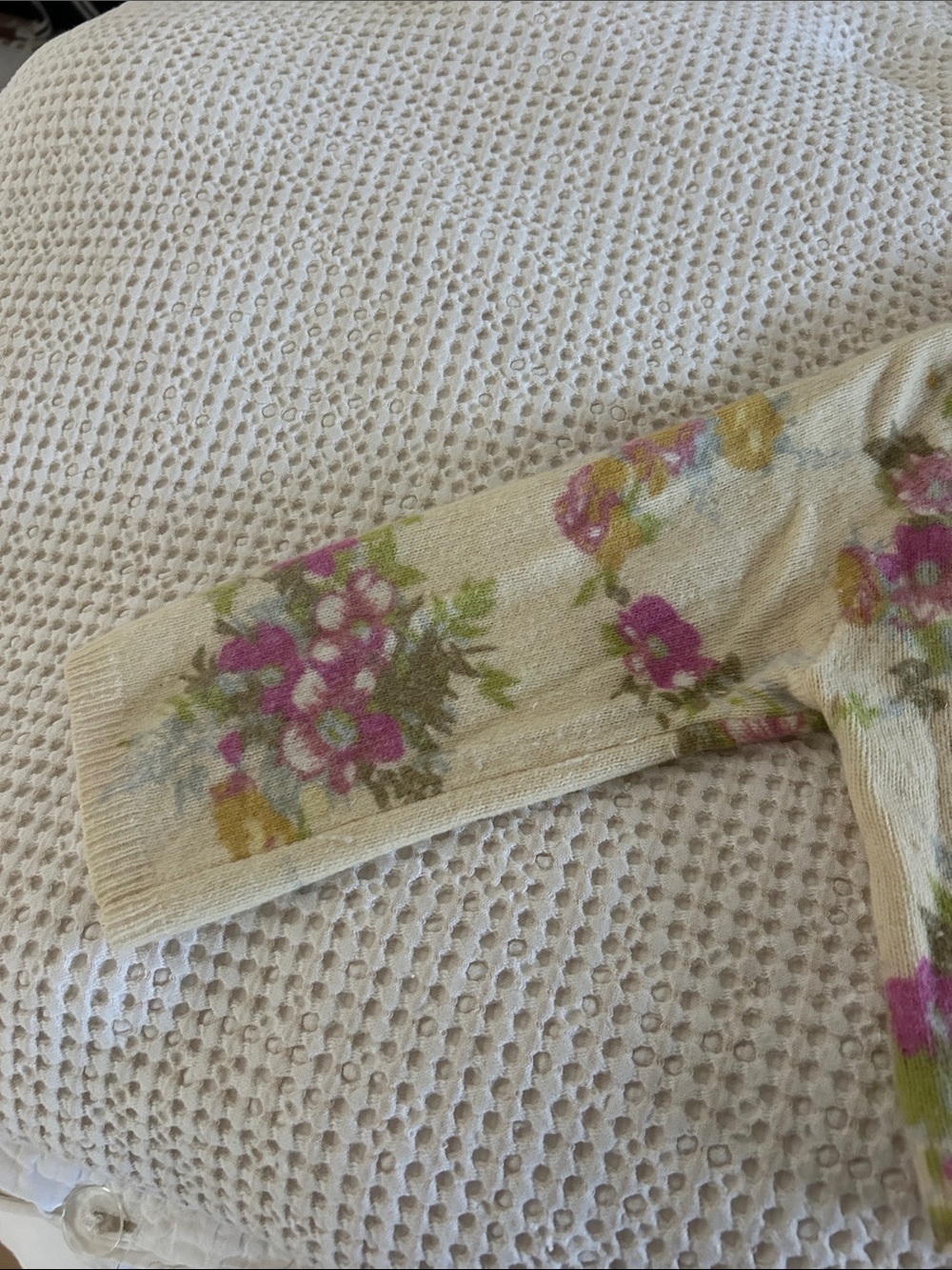 Free People Floral Cream Cropped Cardigan - Picture 4 of 5